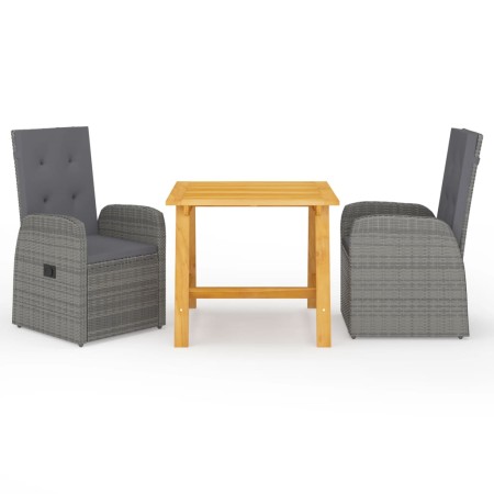 Juego de comedor para jardín 3 piezas gris de vidaXL, Conjuntos de jardín - Ref: Foro24-3068710, Precio: 435,75 €, Descuento: %