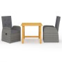 Juego de comedor para jardín 3 piezas gris de vidaXL, Conjuntos de jardín - Ref: Foro24-3068710, Precio: 435,75 €, Descuento: %