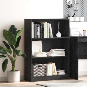 Estante de libros Roble Negro 80 x 24 x 109 cm en Librerías y estanterías | Comprar online en Foru.es