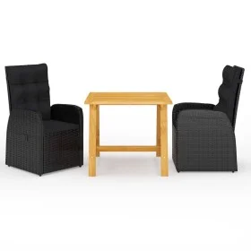 Juego de comedor para jardín 3 piezas negro de vidaXL, Conjuntos de jardín - Ref: Foro24-3068711, Precio: 407,56 €, Descuento: %