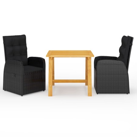 Juego de comedor para jardín 3 piezas negro de vidaXL, Conjuntos de jardín - Ref: Foro24-3068711, Precio: 433,71 €, Descuento: %