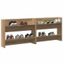 Armario Zapatero 2 pcs Roble artesanal 85 x 18 x 90 cm en Zapateros y organizadores de calzado | Comprar online en Foru.es