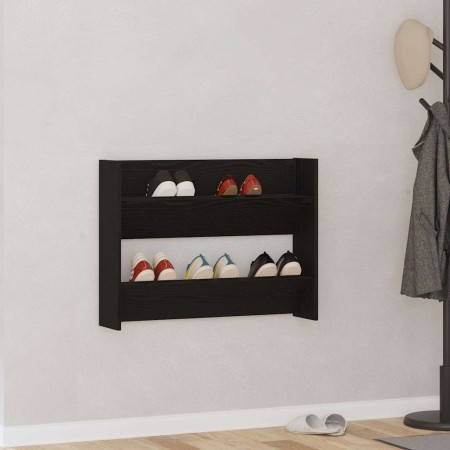 Armario Zapatero con estante Roble Negro 85 x 18 x 90 cm en Zapateros y organizadores de calzado | Comprar online en Foru.es