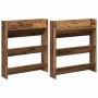 Armario Zapatero 2 pcs Madera envejecida 85 x 18 x 90 cm en Zapateros y organizadores de calzado | Comprar online en Foru.es