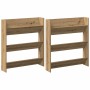 Armario Zapatero 2 pcs Roble artesanal 85 x 18 x 90 cm en Zapateros y organizadores de calzado | Comprar online en Foru.es