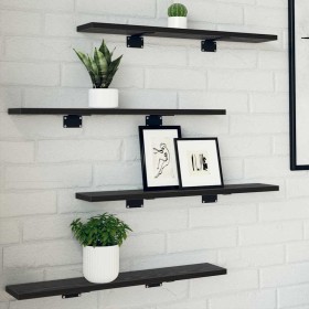 Tablero de Estantería 4 pcs Negro 60 x 10 x 1,5 cm en Estanterías | Comprar online en Foru.es