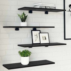 Tablero de Estantería 4 pcs Negro 60 x 20 x 1,5 cm en Estanterías | Comprar online en Foru.es