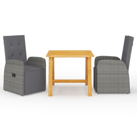 Juego de comedor de jardín 3 piezas gris de vidaXL, Conjuntos de jardín - Ref: Foro24-3068712, Precio: 438,78 €, Descuento: %