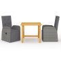 Juego de comedor de jardín 3 piezas gris de vidaXL, Conjuntos de jardín - Ref: Foro24-3068712, Precio: 438,78 €, Descuento: %