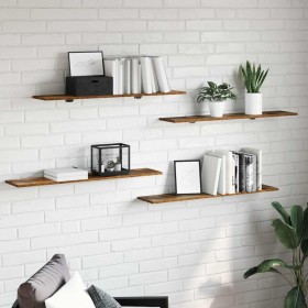 Tablero de Estantería 4 pcs Marrón 100 x 20 x 1,5 cm en Librerías y estanterías | Comprar online en Foru.es
