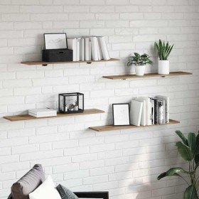 Tablero de Estantería 4 pcs Marrón 100 x 20 x 1,5 cm en Librerías y estanterías | Comprar online en Foru.es