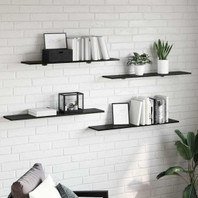 Tablero de Estantería 4 pcs Negro 100 x 20 x 1,5 cm en Librerías y estanterías | Comprar online en Foru.es