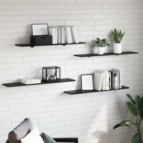 Tablero de Estantería 4 pcs Negro 100 x 20 x 1,5 cm en Librerías y estanterías | Comprar online en Foru.es
