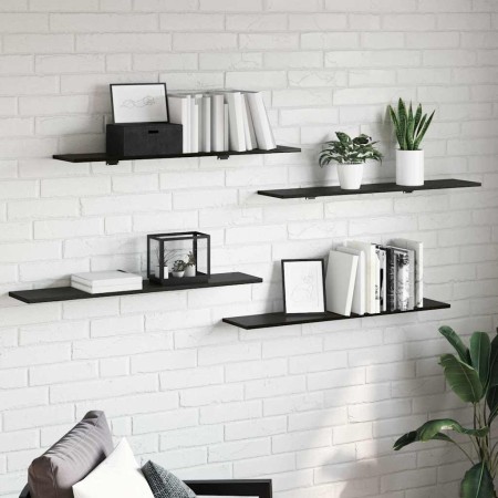 Tablero de Estantería 4 pcs Negro 100 x 20 x 1,5 cm en Librerías y estanterías | Comprar online en Foru.es