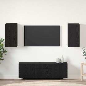 Mueble de TV de Pared 2 pcs Roble Negro 30,5 x 30 x 60 cm en Muebles TV | Comprar online en Foru.es