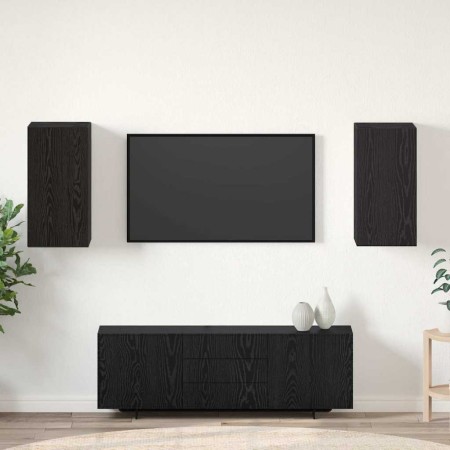 Mueble de TV de Pared 2 pcs Roble Negro 30,5 x 30 x 60 cm en Muebles TV | Comprar online en Foru.es