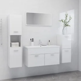 Juego de muebles de baño madera de ingeniería blanco brillo de vidaXL, Muebles de baño - Ref: Foro24-3070934, Precio: 192,85 ...