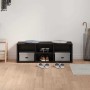 Banco para zapatos con estante Roble Negro 102 x 35 x 35 cm en Zapateros y organizadores de calzado | Comprar online en Foru.es