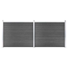 Set de paneles de valla WPC negro 353x146 cm de vidaXL, Paneles de vallas - Ref: Foro24-3070459, Precio: 390,39 €, Descuento: %