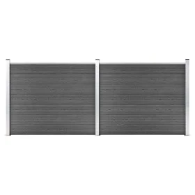 Set de paneles de valla WPC negro 353x146 cm de vidaXL, Paneles de vallas - Ref: Foro24-3070459, Precio: 416,01 €, Descuento: %