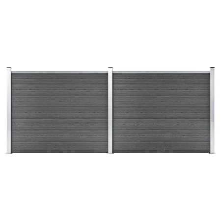 Set de paneles de valla WPC negro 353x146 cm de vidaXL, Paneles de vallas - Ref: Foro24-3070459, Precio: 416,01 €, Descuento: %