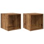 Armario de Pared con estante 2 pcs Madera vieja 37 x 37 x 37 cm en Estanterías | Comprar online en Foru.es