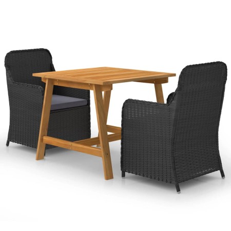 Juego de comedor para jardín 3 piezas negro de vidaXL, Conjuntos de jardín - Ref: Foro24-3068714, Precio: 365,18 €, Descuento: %