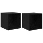 Armario de Pared con estante 2 pcs Roble Negro 37 x 37 x 37 cm en Estanterías | Comprar online en Foru.es