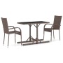 Juego de comedor para jardín de 3 piezas marrón de vidaXL, Conjuntos de jardín - Ref: Foro24-3072451, Precio: 170,83 €, Descu...