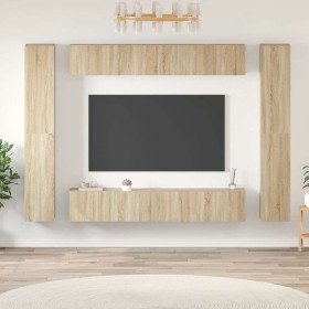 Set de muebles salón TV 10 pzas madera ingeniería roble Sonoma en Muebles TV | Comprar online en Foru.es