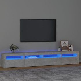 Mueble de TV con luces LED gris hormigón 240x35x40 cm de vidaXL, Muebles TV - Ref: Foro24-3152725, Precio: 154,41 €, Descuent...