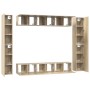 Set de muebles salón TV 10 pzas madera ingeniería roble Sonoma en Muebles TV | Comprar online en Foru.es