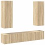 Set de muebles salón TV 4 pzas madera ingeniería roble Sonoma en Muebles TV | Comprar online en Foru.es