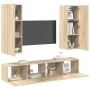 Set de muebles salón TV 4 pzas madera ingeniería roble Sonoma en Muebles TV | Comprar online en Foru.es