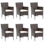 Set de comedor de jardín 7 piezas ratán sintético marrón de vidaXL, Conjuntos de jardín - Ref: Foro24-3070754, Precio: 650,62...