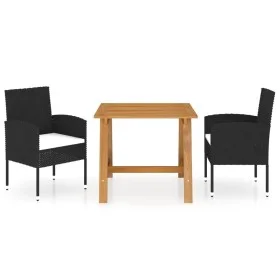 Juego de comedor para jardín 3 piezas negro de vidaXL, Conjuntos de jardín - Ref: Foro24-3068722, Precio: 197,65 €, Descuento: %