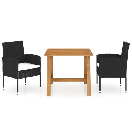 Juego de comedor para jardín 3 piezas negro de vidaXL, Conjuntos de jardín - Ref: Foro24-3068722, Precio: 200,88 €, Descuento: %