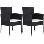 Juego de comedor para jardín 3 piezas negro de vidaXL, Conjuntos de jardín - Ref: Foro24-3068722, Precio: 200,88 €, Descuento: %