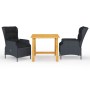 Juego de comedor para jardín 3 piezas gris oscuro de vidaXL, Conjuntos de jardín - Ref: Foro24-3068725, Precio: 607,63 €, Des...