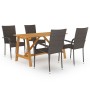 Juego de comedor para jardín 5 piezas marrón de vidaXL, Conjuntos de jardín - Ref: Foro24-3068749, Precio: 340,37 €, Descuent...