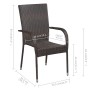 Juego de comedor para jardín 5 piezas marrón de vidaXL, Conjuntos de jardín - Ref: Foro24-3068749, Precio: 340,37 €, Descuent...