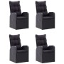 Juego de comedor para jardín 5 piezas negro de vidaXL, Conjuntos de jardín - Ref: Foro24-3068766, Precio: 816,29 €, Descuento: %