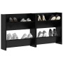 Armario Zapatero con estante 2 pcs Roble Negro 60 x 18 x 60 cm en Zapateros y organizadores de calzado | Comprar online en Foru.