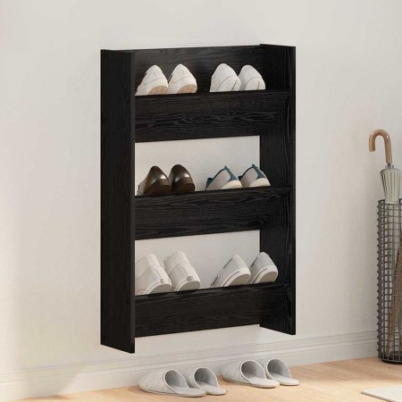 Armario Zapatero con estante Roble Negro 60 x 18 x 90 cm en Zapateros y organizadores de calzado | Comprar online en Foru.es