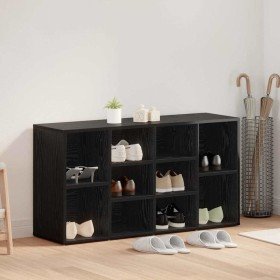 Banco para zapatos con estante Roble Negro 103 x 30 x 54,5 cm en Zapateros y organizadores de calzado | Comprar online en Foru.e