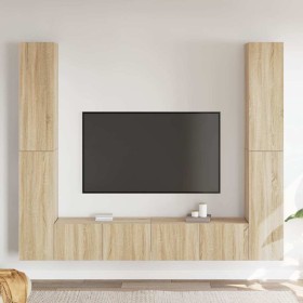 Set de muebles salón TV 6 pzas madera ingeniería roble Sonoma en Muebles TV | Comprar online en Foru.es