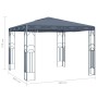 Cenador con tira de luces LED gris antracita 300x300 cm de vidaXL, Carpas y cenadores - Ref: Foro24-3070339, Precio: 270,73 €...