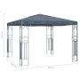 Cenador con tira de luces LED gris antracita 300x300 cm de vidaXL, Carpas y cenadores - Ref: Foro24-3070339, Precio: 267,31 €...