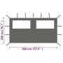Pared lateral de cenador con ventanas gris antracita 4x2 m de vidaXL, Accesorios para pabellones y cenadores - Ref: Foro24-30...