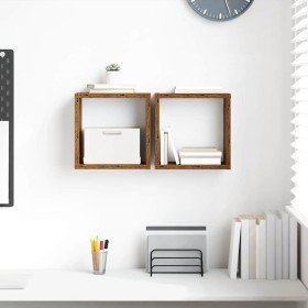 Estanterías de pared 2 pcs Madera vieja 26 x 15 x 26 cm en Estanterías | Comprar online en Foru.es